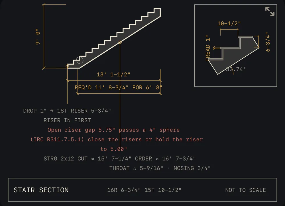 Stair section drawing
